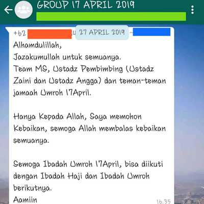 group keberangkatan 17 April 2019