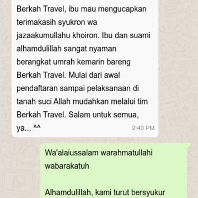 Contoh testimoni jamaah umrah Biro Travel Umrah