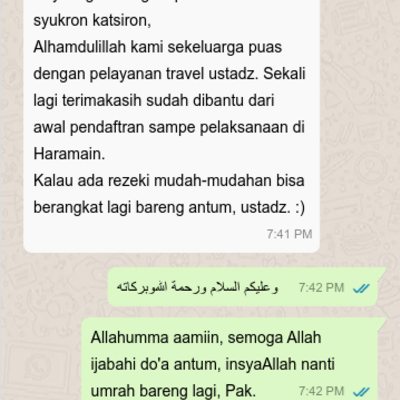 Contoh testimoni jamaah umrah Biro Travel Umrah