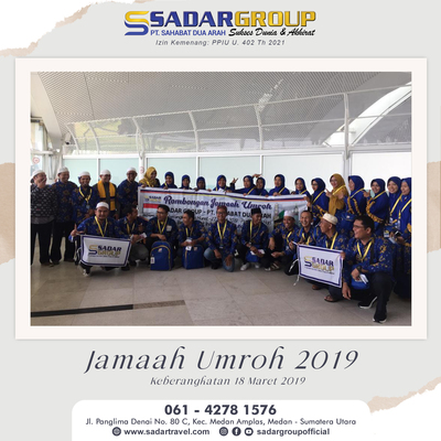 Rombongan jamaah umrah 18 Maret 2019 PT. Sahabat Dua Arah (Sadar Group)