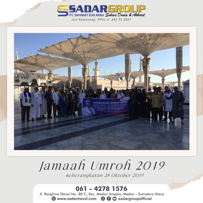 Rombongan jamaah Umroh 28 Oktober 2019, PT. SAHABAT DUA ARAH ( SADAR GROUP )