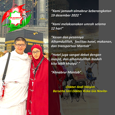 Dokter Andi Hasyim beserta Istri - Jamaah Umroh 19 Desember 2022