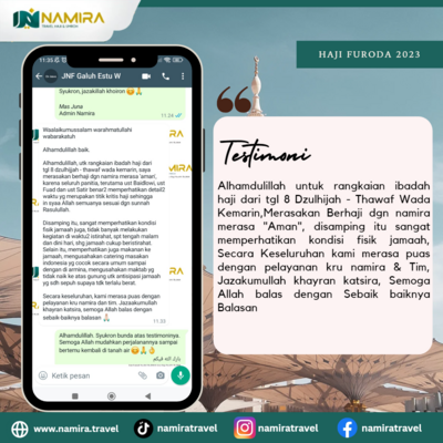 Testimoni Jemaah Haji Furoda 2023