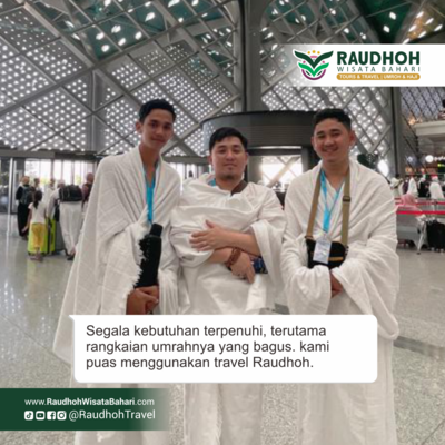 Segala kebutuhan terpenuhi, terutama rangkaian umrahnya yang bagus. kami puas menggunakan travel Raudhoh.