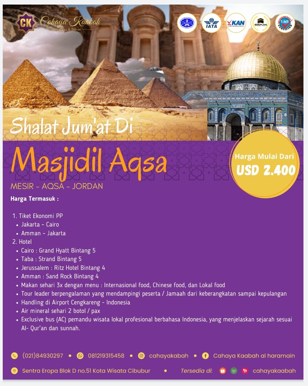 TOUR 3 NEGARA, MESIR - AQSO - JORDAN