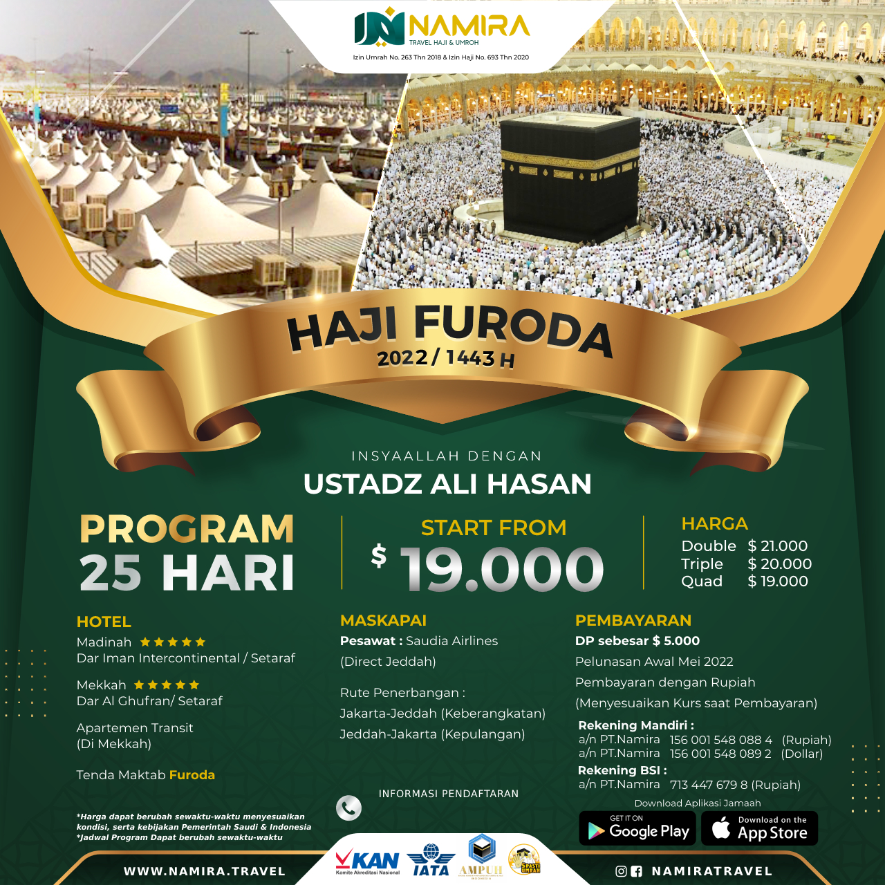 Haji Furoda Regular 29 JUNI 2022 