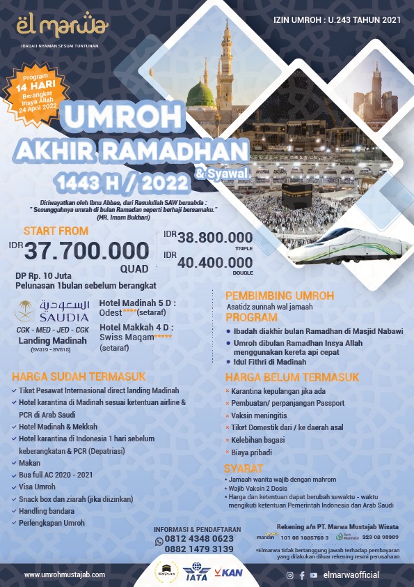 Umroh Akhir Ramadhan 1443 H / 2022