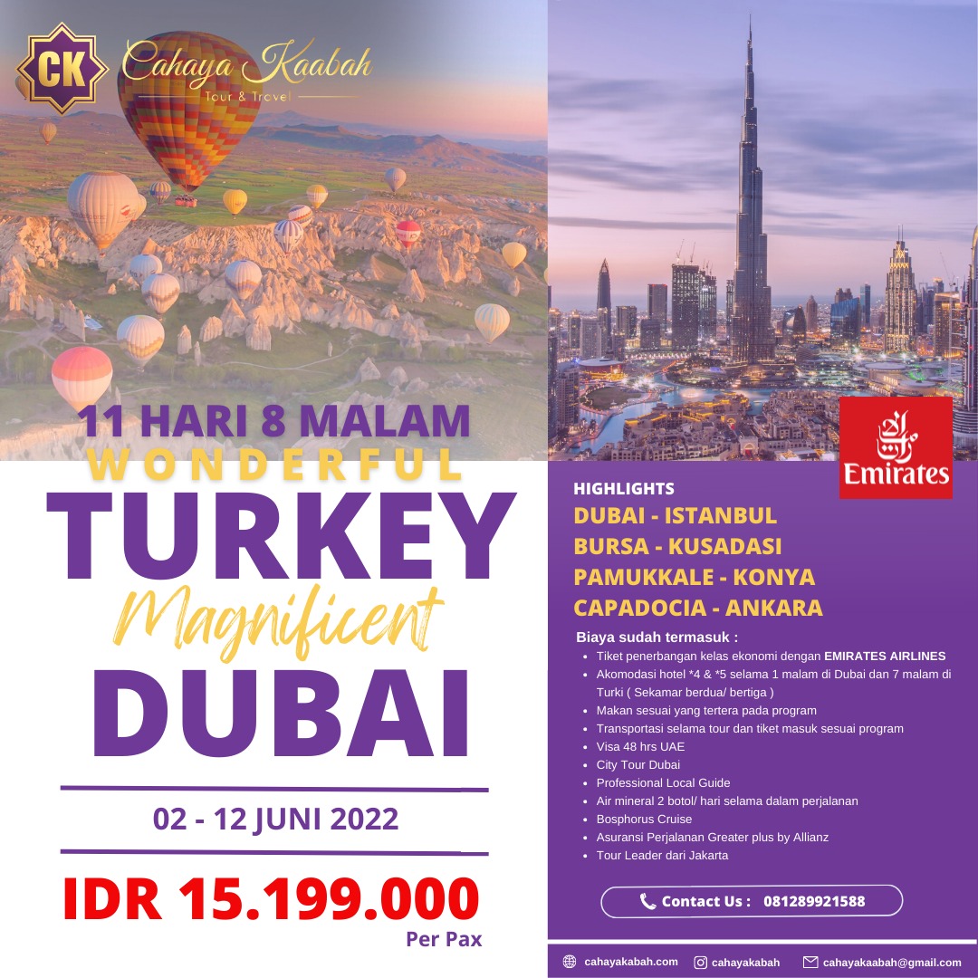 🇹🇷 WONDERFUL TURKEY + MAGNIFICENT DUBAI 🇦🇪 11 HARI 8 MALAM 