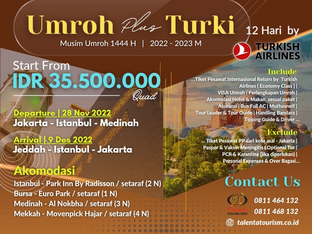 Umroh Plus Turki 12Days