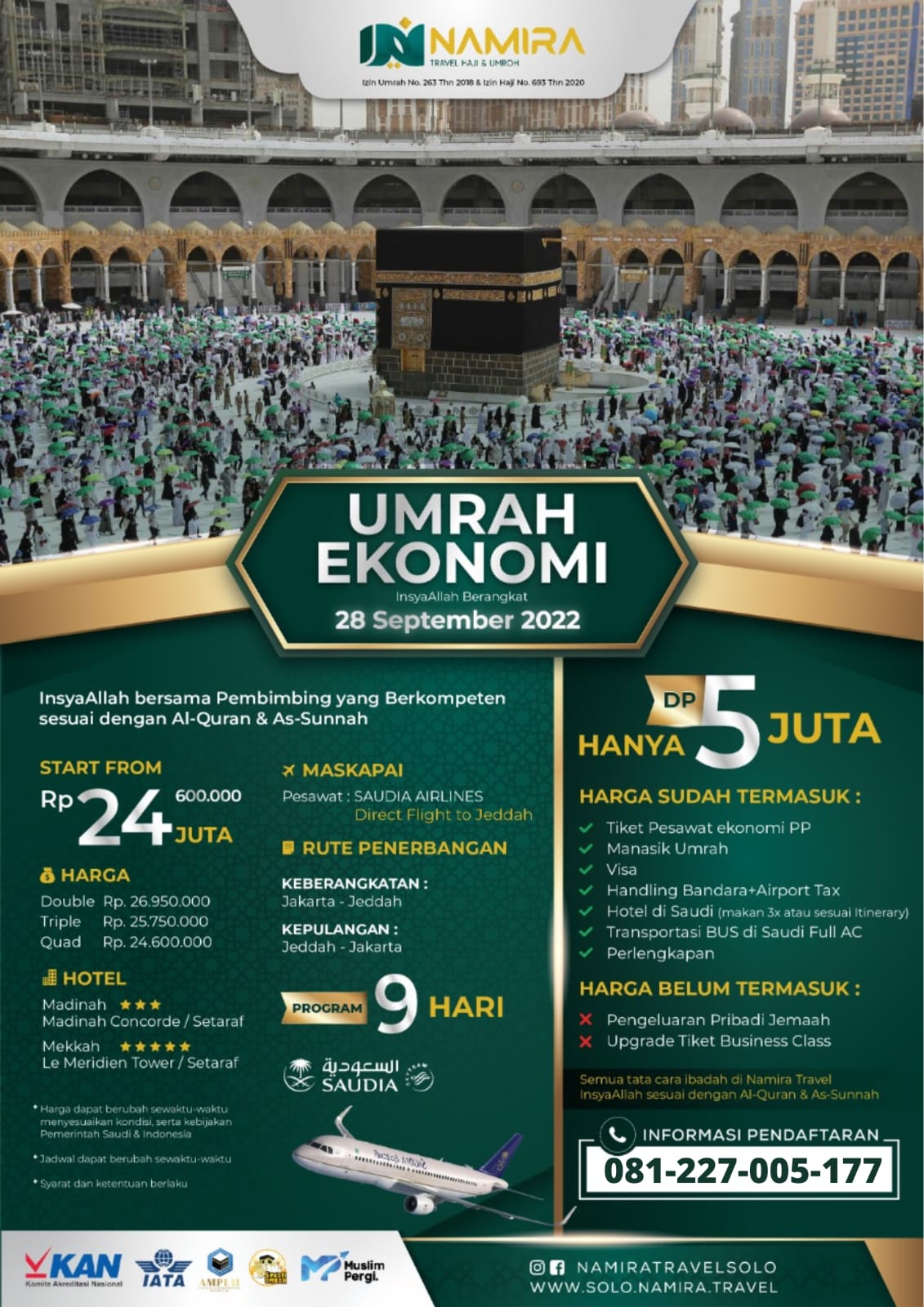 Paket Umrah ECO 28 September 2022
