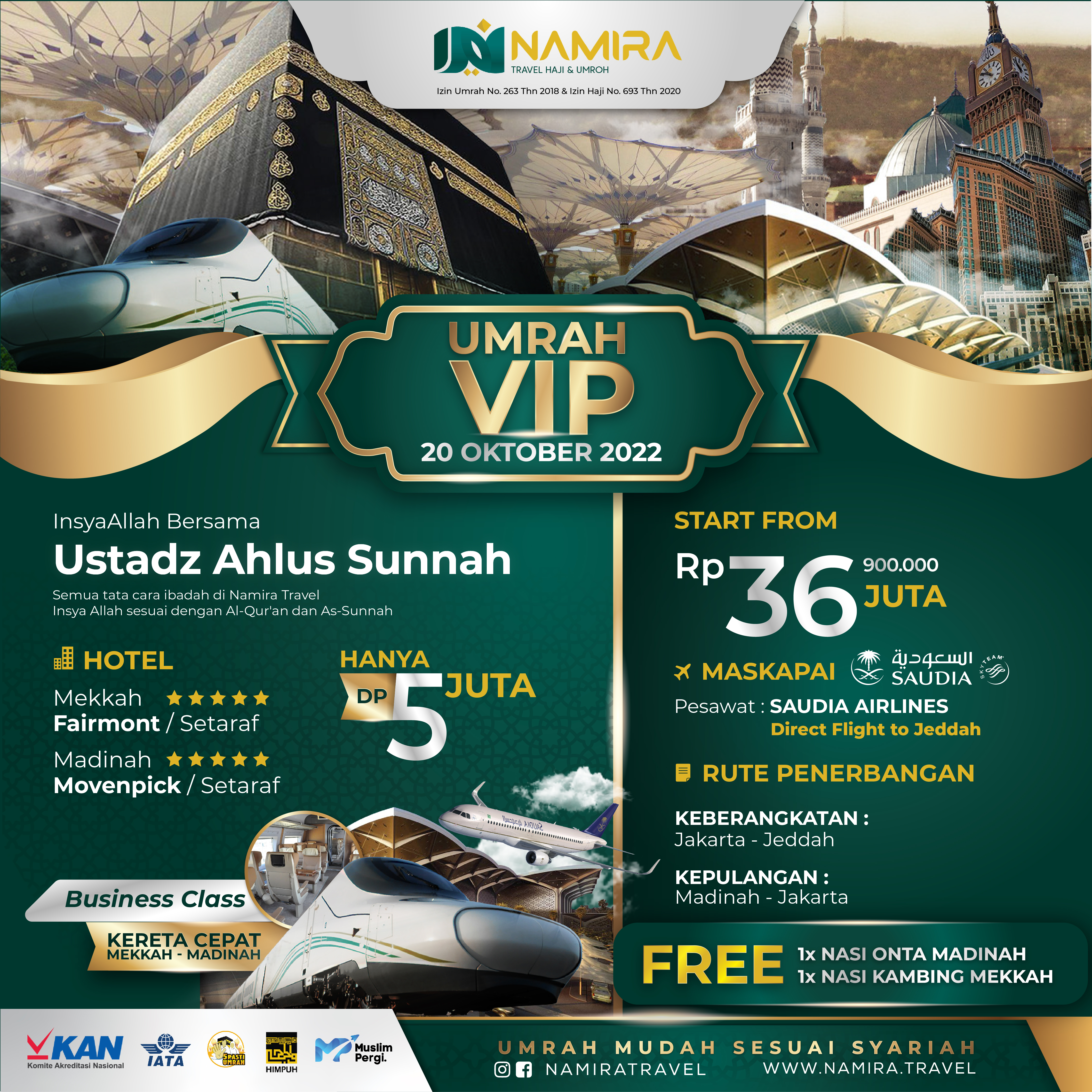 PAKET UMROH VIP 20 OKTOBER 2022