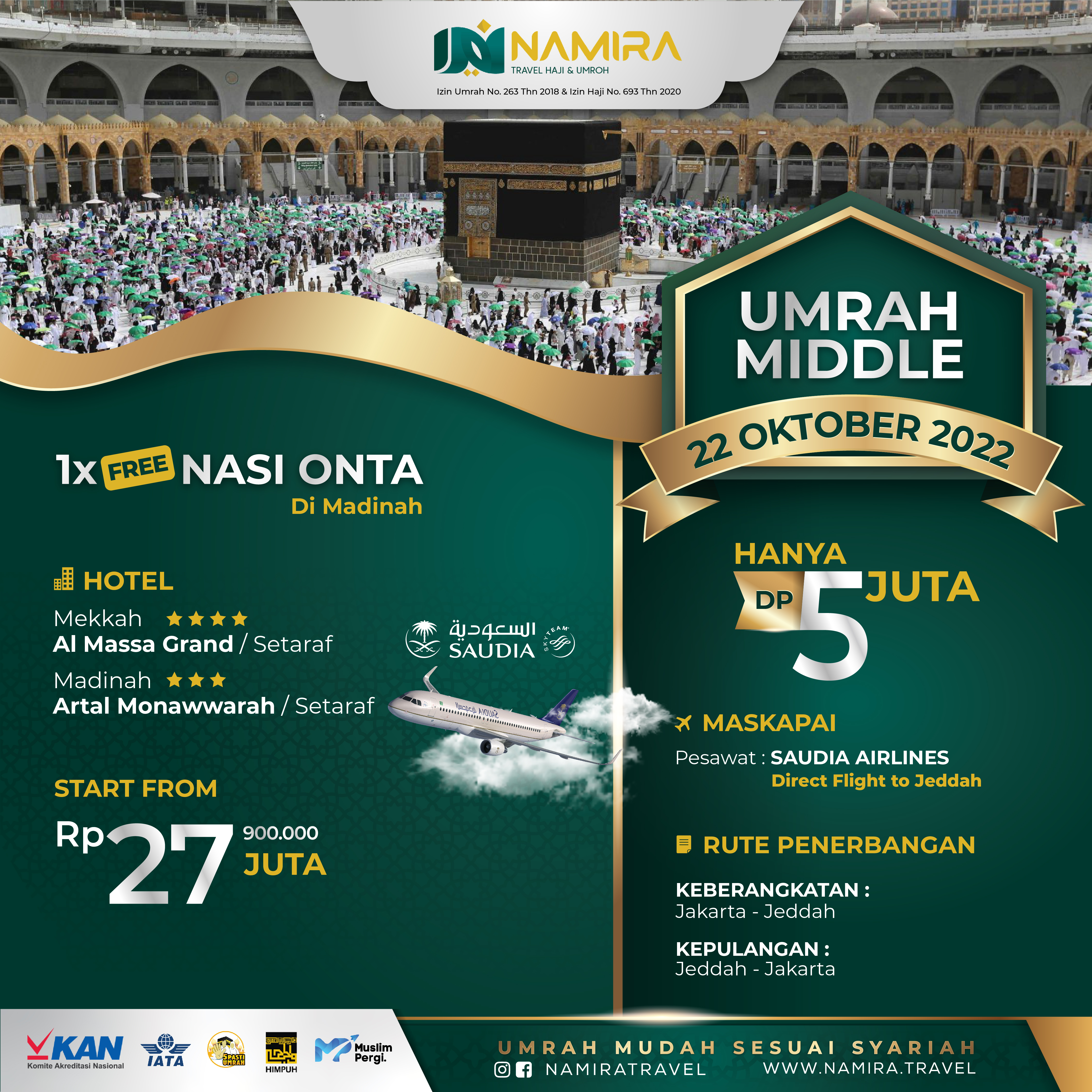 PAKET UMROH MIDDLE 20 OKTOBER 2022