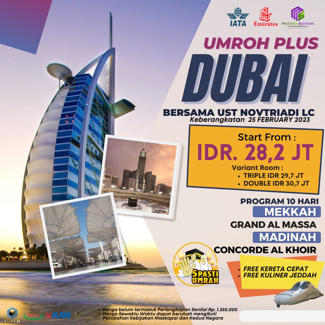 UMROH PLUS DUBAI 25 FEBRUARI 2023