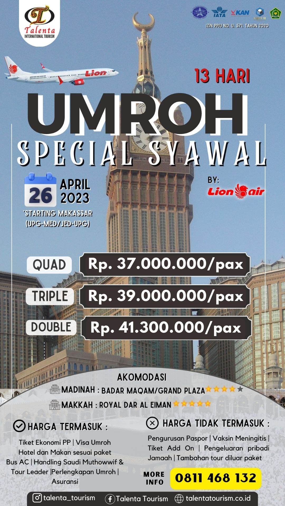 UMROH 13 HARI SPECIAL BULAN SYAWAL BY LION AIR