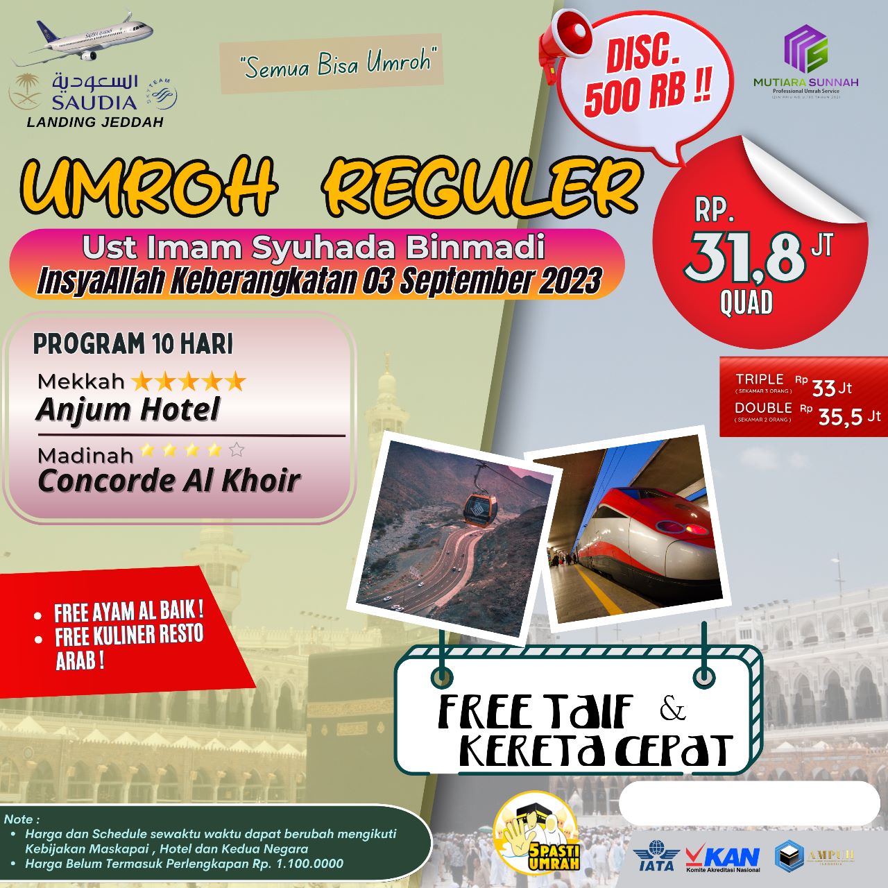 UMROH REGULER 03 SEPTEMBER 2023