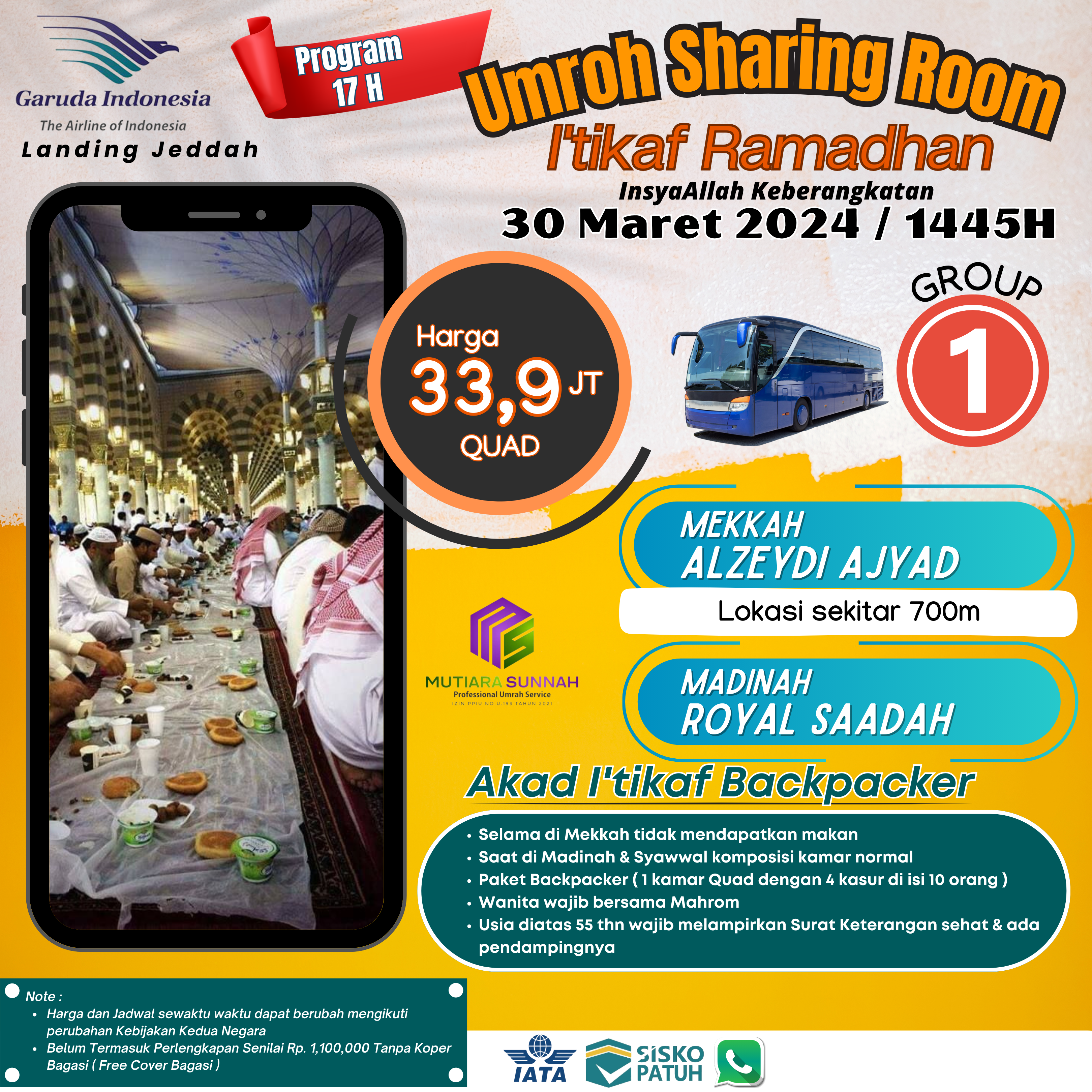 UMROH GROUP 1 ITIKAF SHARING ROOM 30 MARET 2024