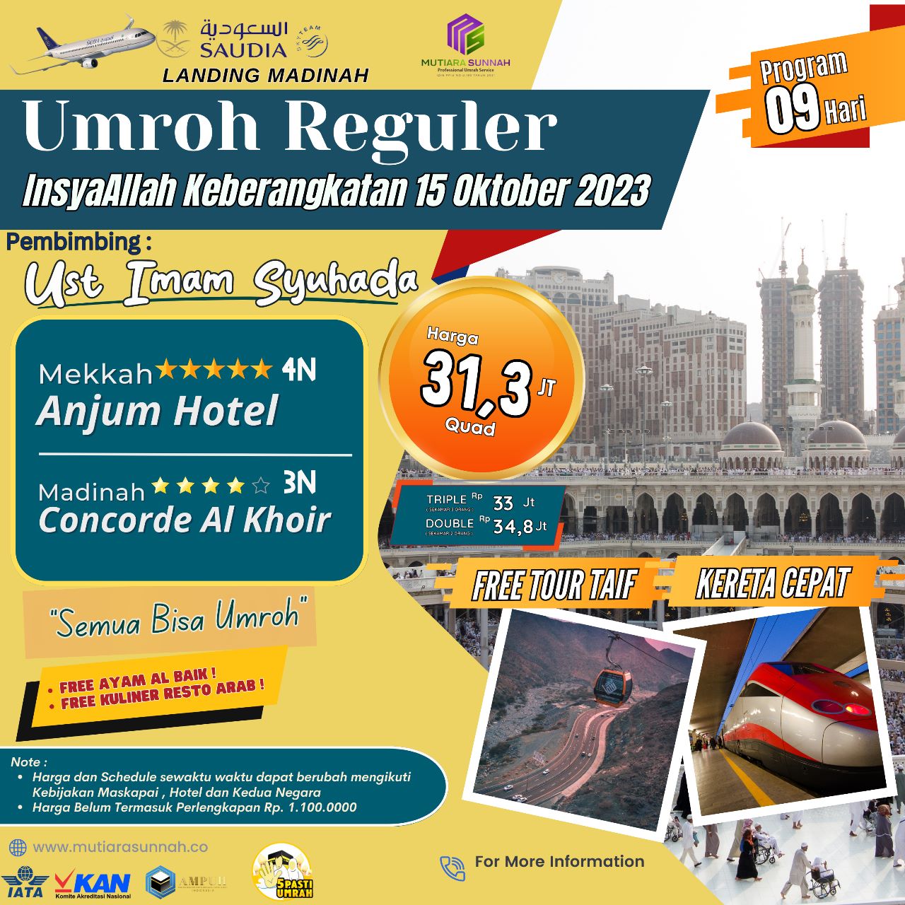 UMROH REGULER 15 OKTOBER 2023