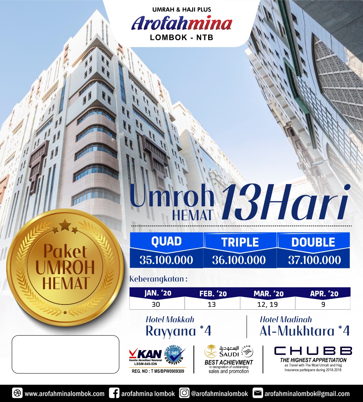 UMROH HEMAT 13 Hari 30 January 2020