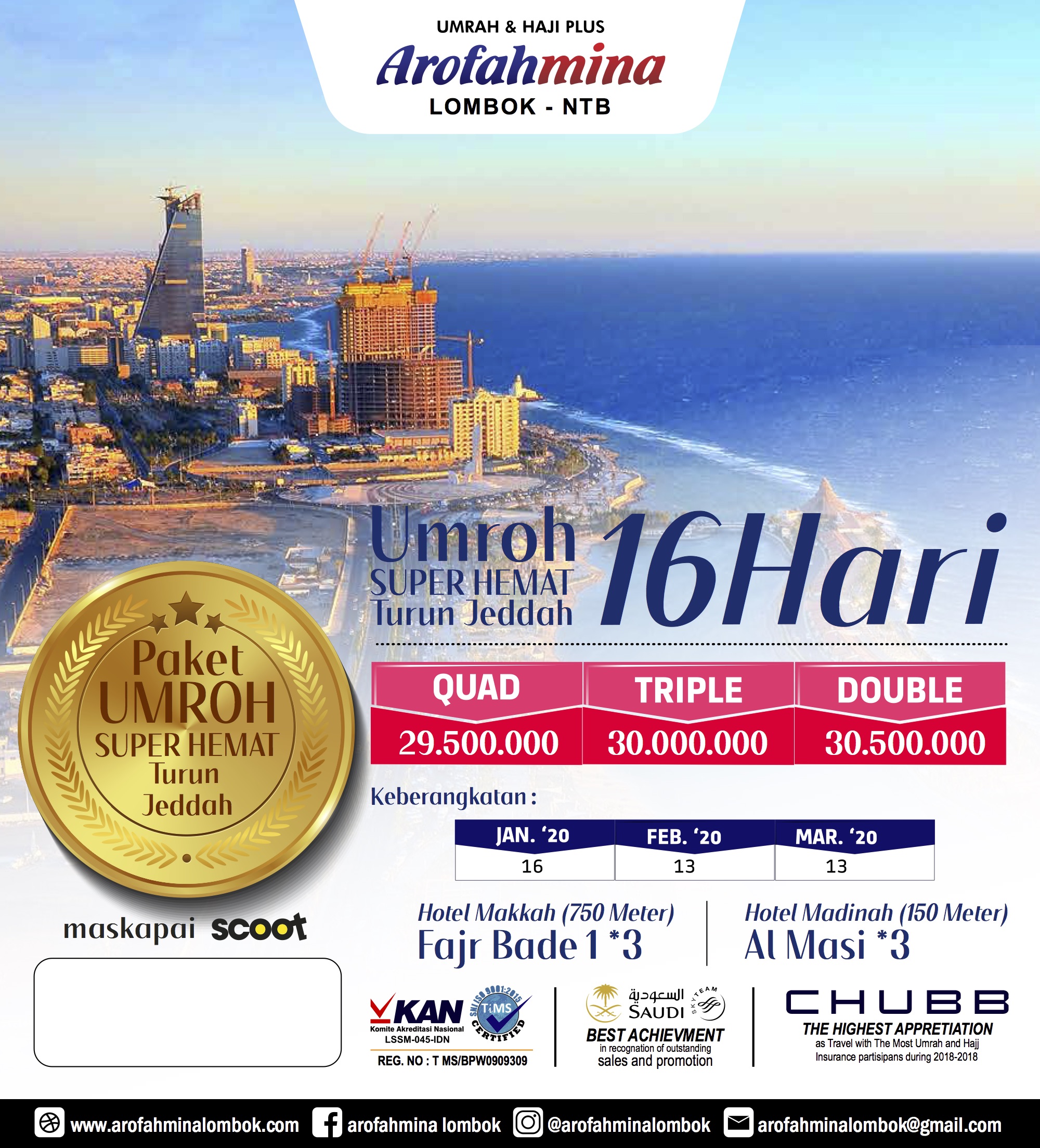 UMROH SUPER HEMAT Turun Jeddah 16 Hari