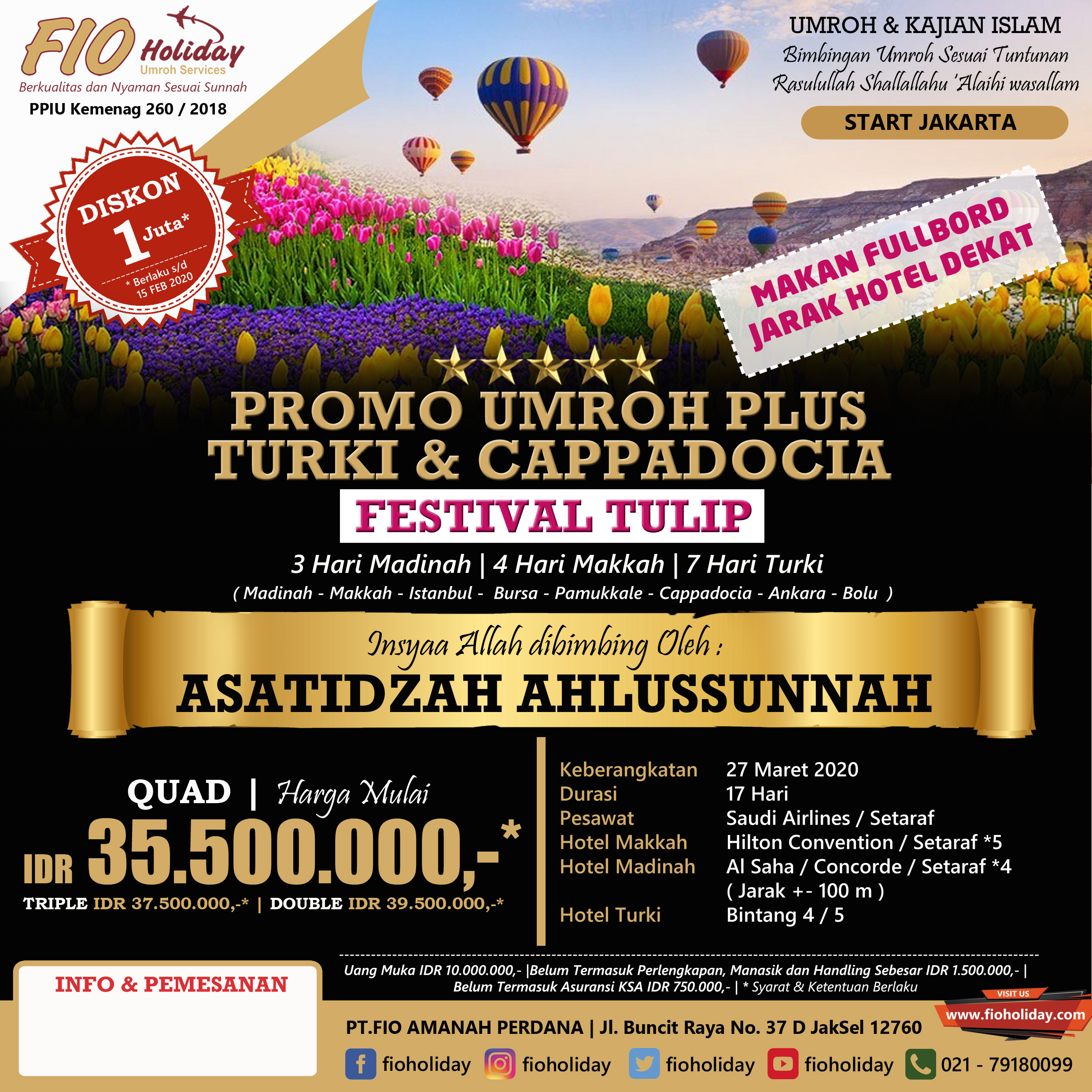 Promo Umroh Plus Turki & Cappadocia SPECIAL TULIP