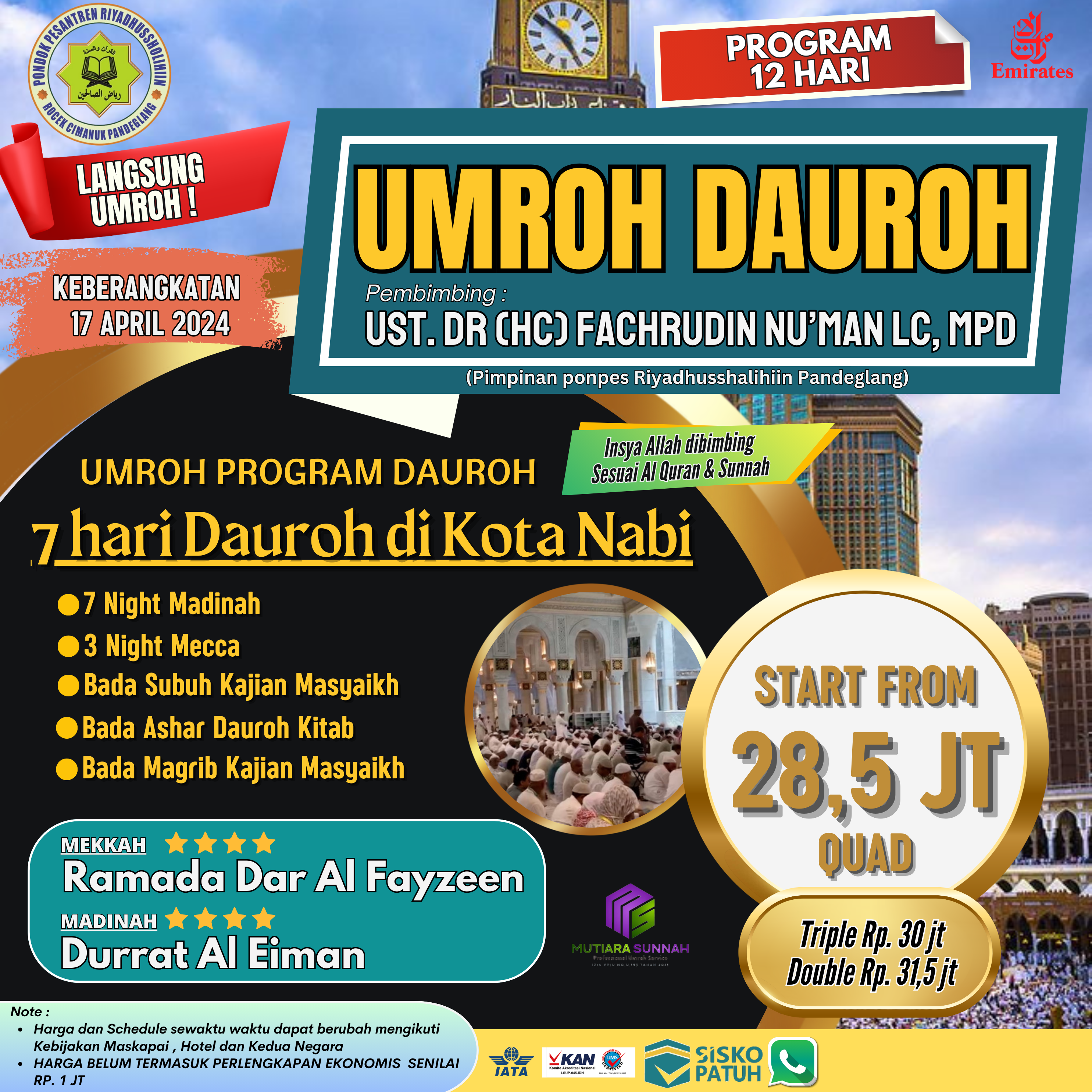 UMROH DAUROH MADINAH 17 APRIL 2024