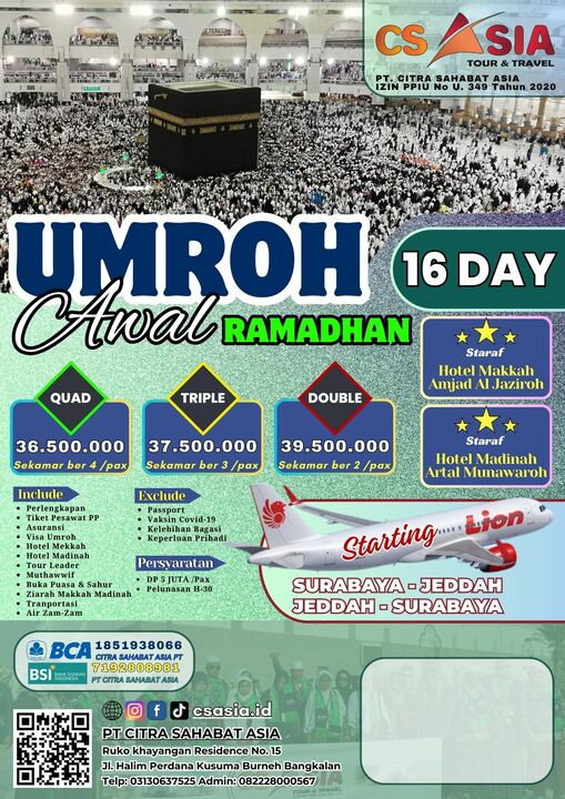 Umroh Awal Ramadhan 2024 16 Hari