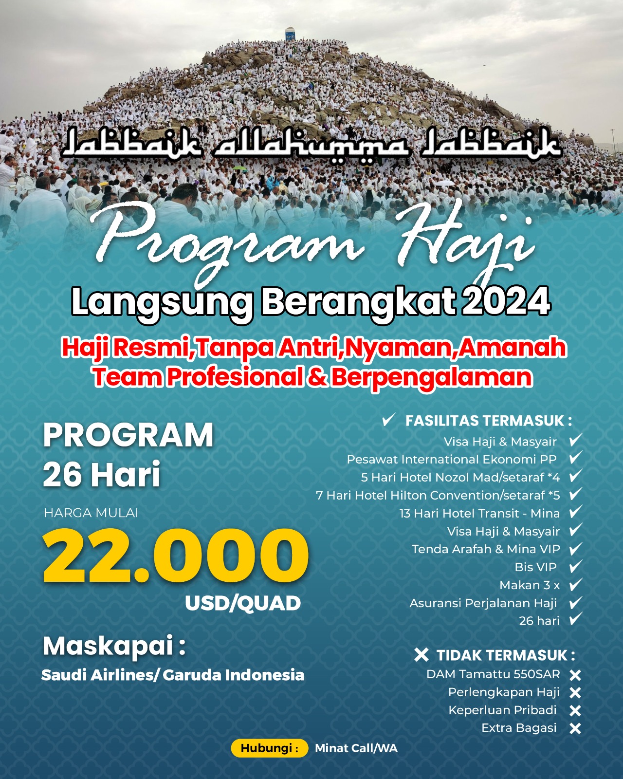 HAJI LANGSUNG BERANGKAT 2024