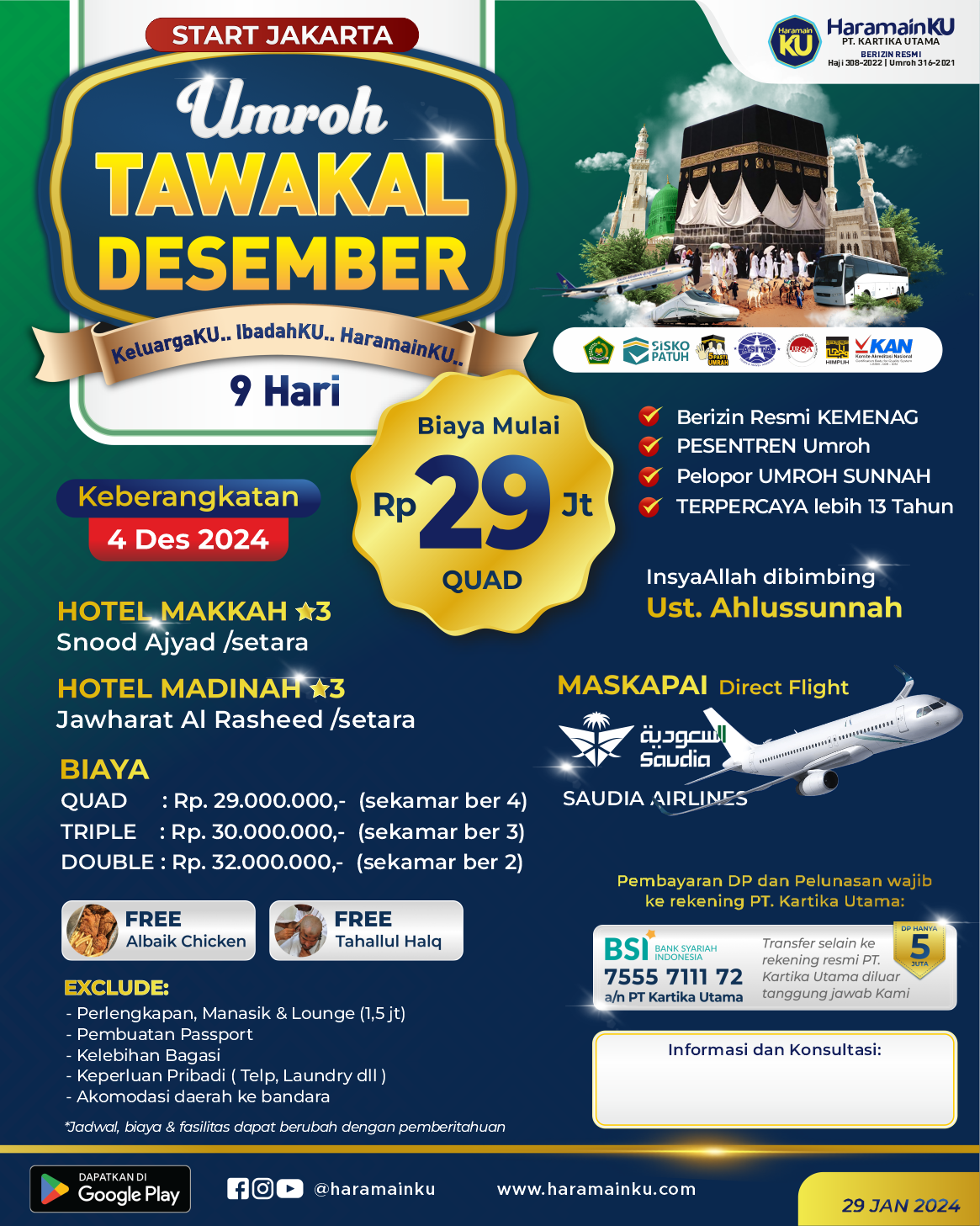 Umroh Tawakal Desember - 04 Desember 2024