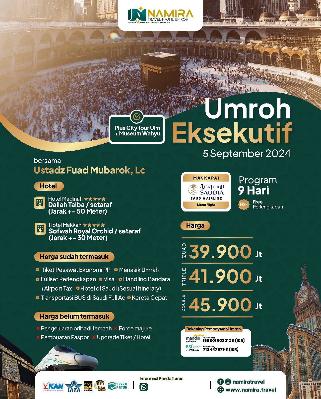 UMROH Eksekutif 05 September 2024 Plus City tour UIM+ Museum Wahyu