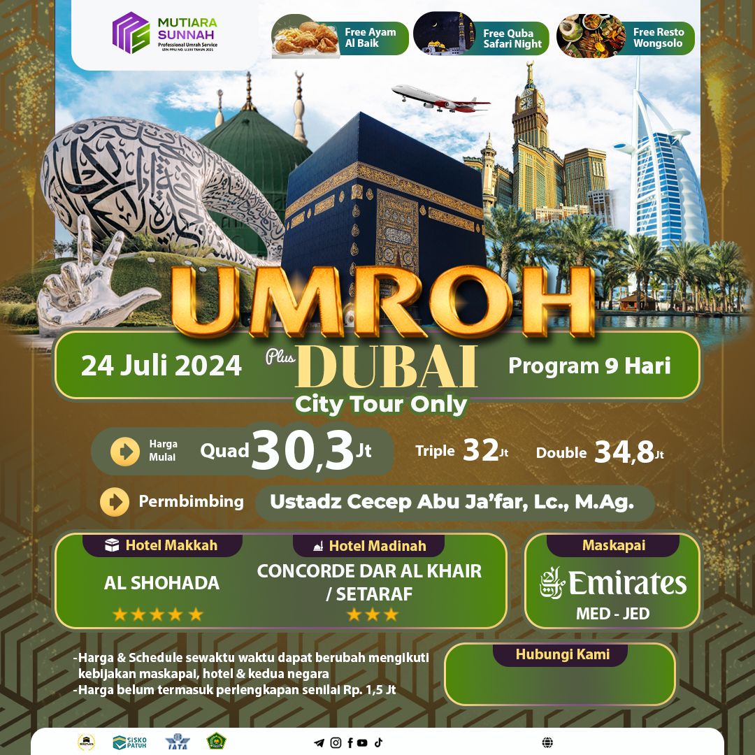 UMROH PLUS DUBAI 24 JULI 2024