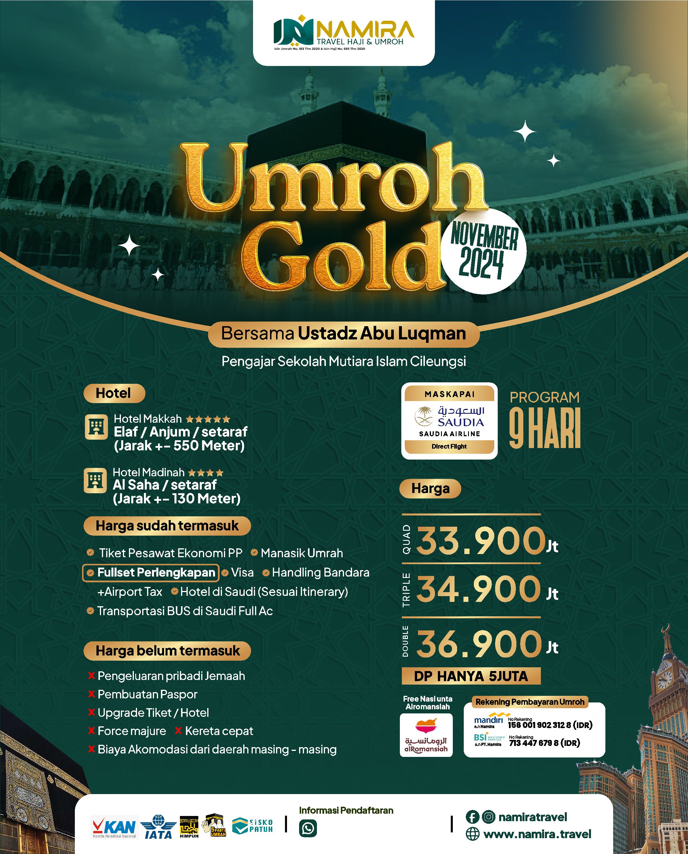 Paket Umroh Gold November 2024