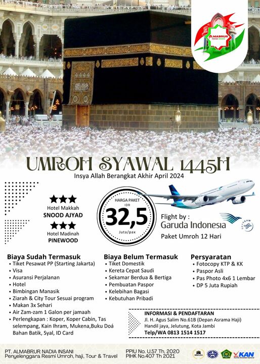 UMROH SYAWAL 1445H - 12D