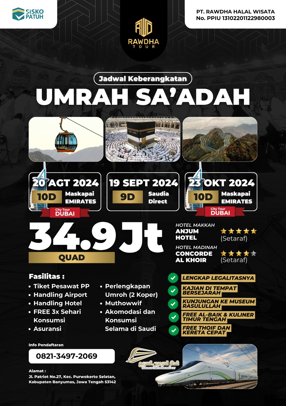 Paket 12 Hari Sa'adah 19 September 2024