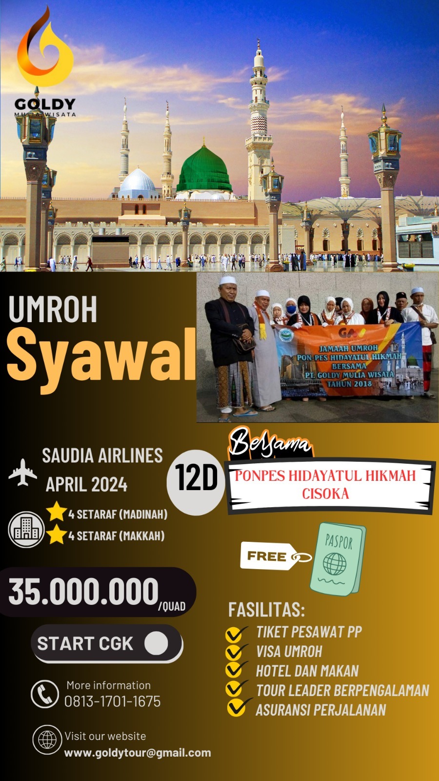 Umroh Syawal Program 12 Hari Ponpes Hidayatul Hikmah Cisoka 