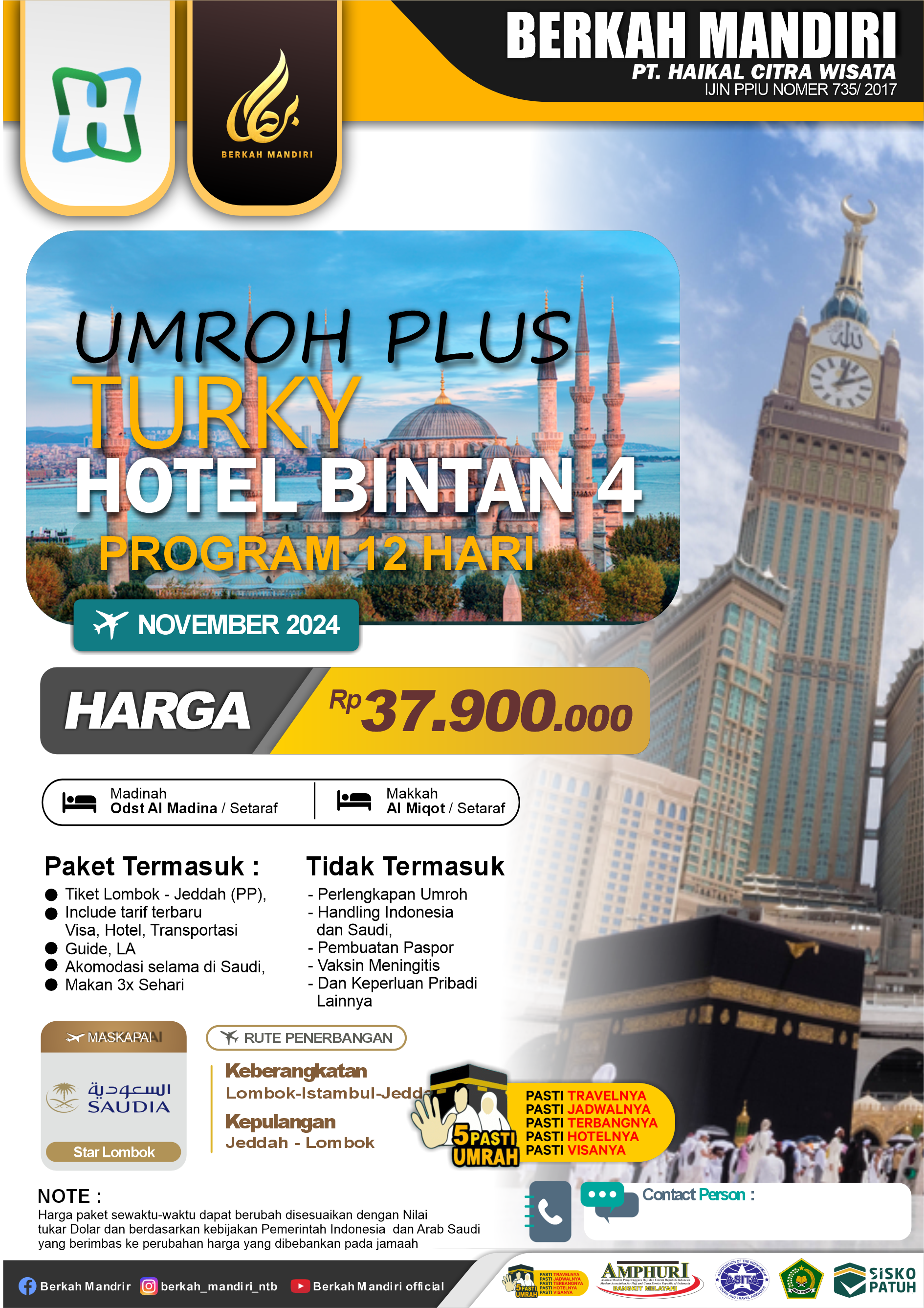 PAKET UMROH PLUS TURKY