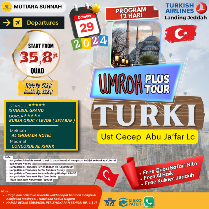 UMROH PLUS TURKI 29 OKTOBER 2024