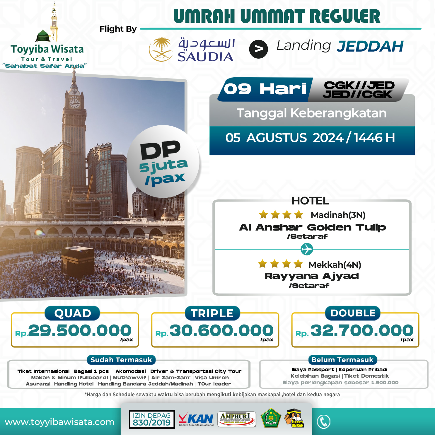 UMRAH UMMAT AWAL MUSIM 05 AGUSTUS 2024 BY SAUDI