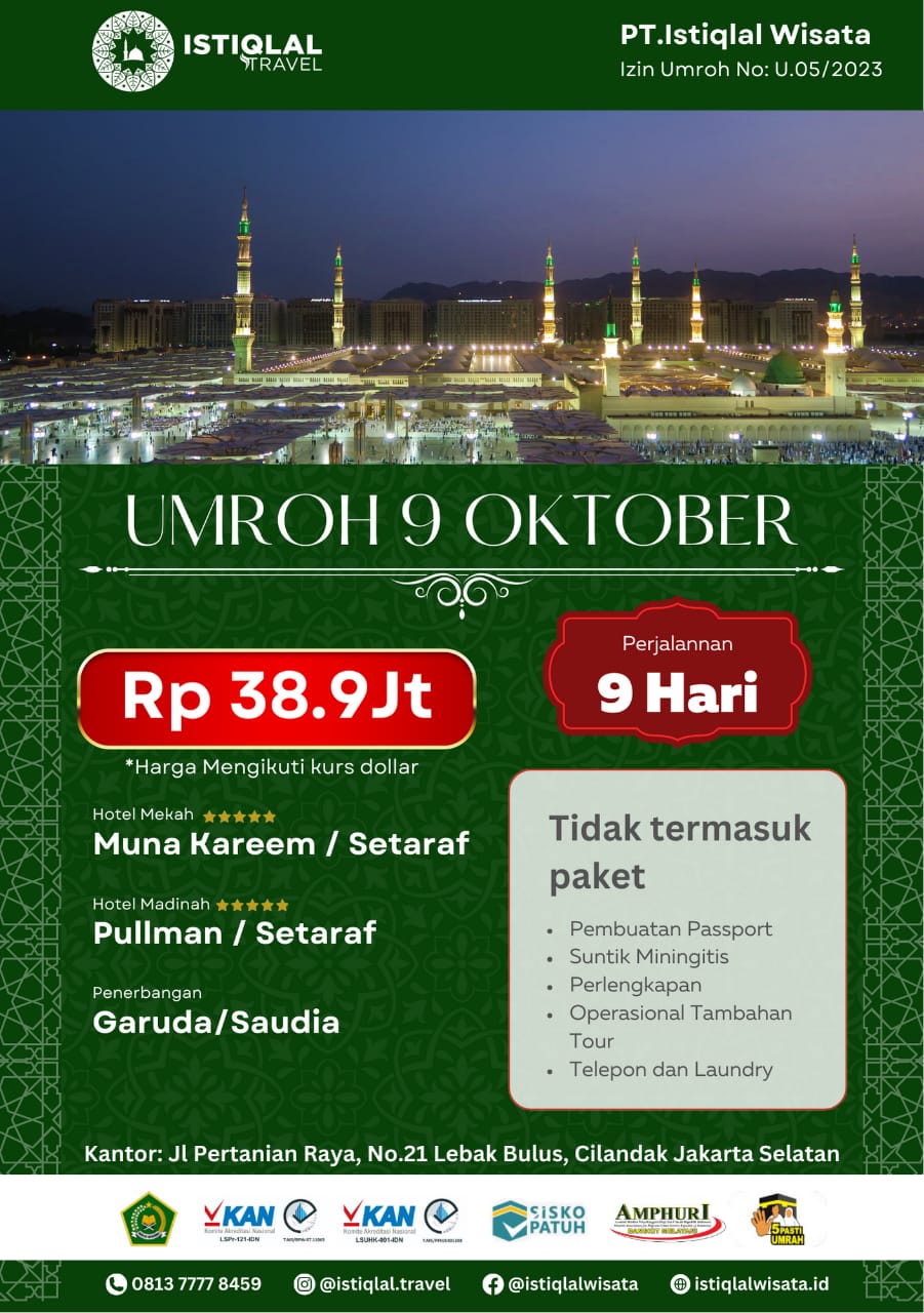 PAKET UMROH OKTOBER SILVER 2024