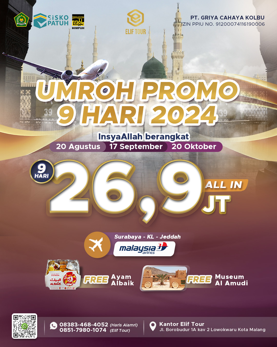 UMROH PROMO 9 HARI SEPTEMBER