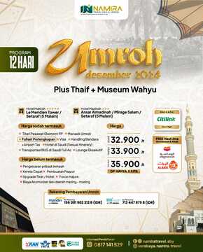 Umroh Desember 2024 Plus Thaif + Museum Wahyu (Keberangkatan Surabaya)