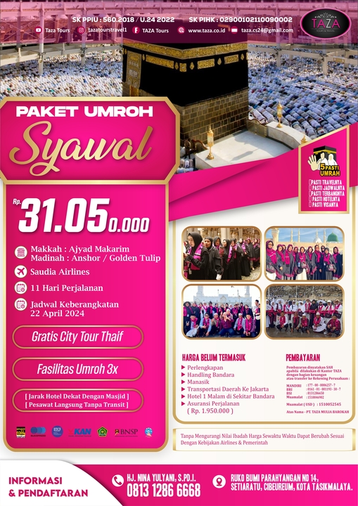 Paket Umroh Syawal 2024 22 April 2024