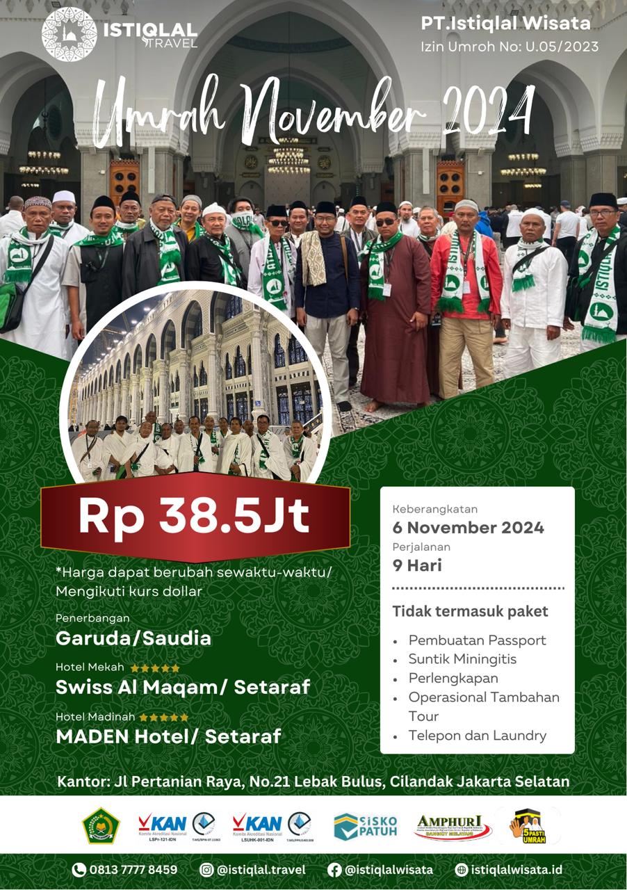 PAKET UMROH NOVEMBER 2024 PLATINUM