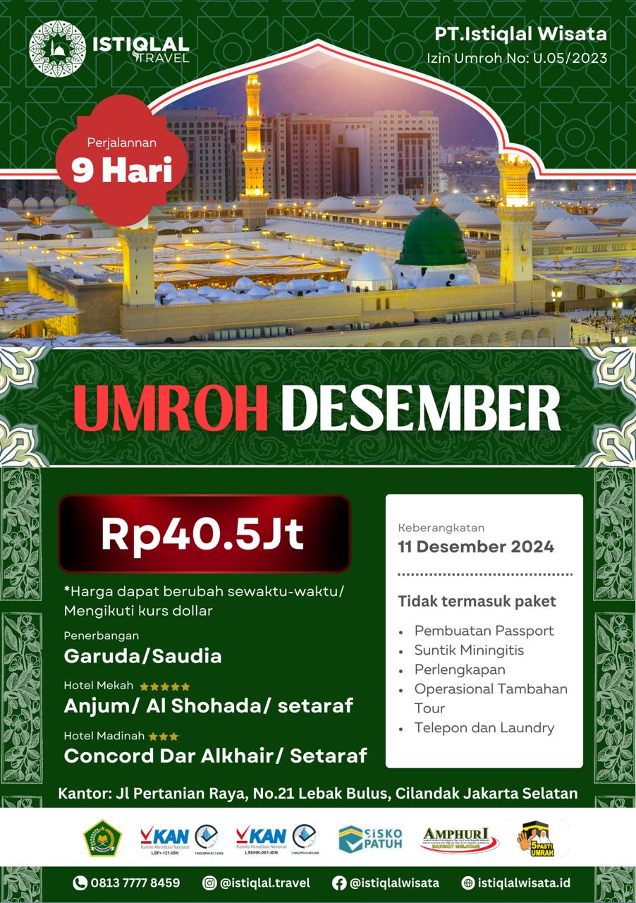 PAKET UMROH DESEMBER 2024 PLATINUM