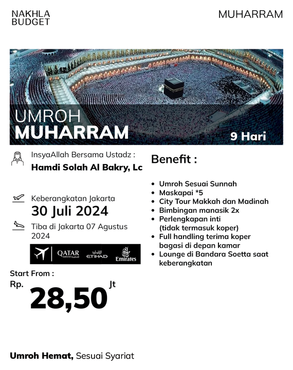 UMROH BUDGET MUHARRAM 30 JULI 2024