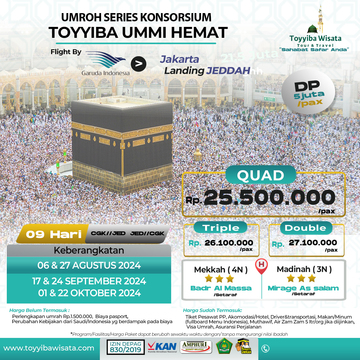 UMROH UMMI HEMAT 9 Hari  /  22 OKTOBER 2024 BY GARUDA