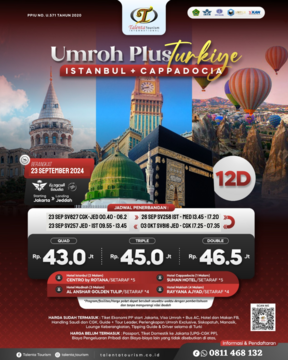 UMROH PLUS TURKY 23 SEPTEMBER PAKET 12 HARI ISTANBUL + CAPPADOCIA BY SAUDIA AIRLINES