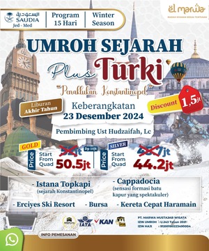 UMROH SEJARAH PLUS TURKI 23 DESEMBER 2024