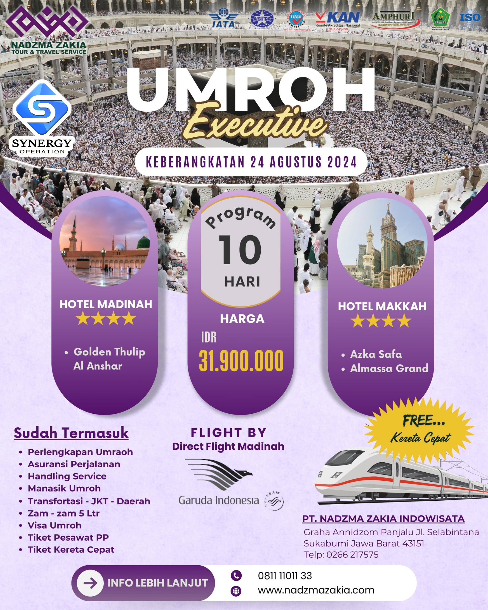 Umroh Reg 10 Hari - 24 Agustus 2024 - NZI