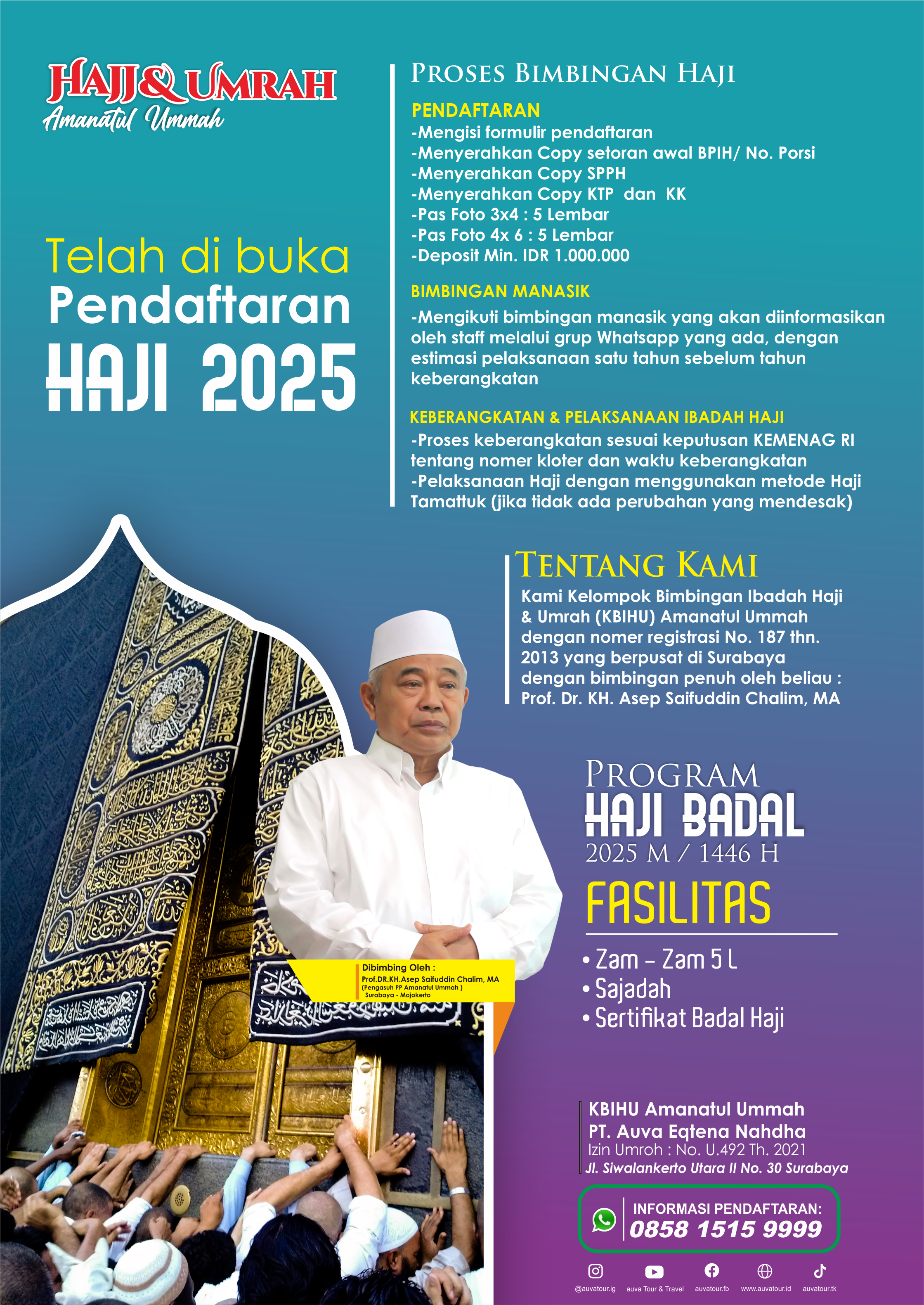 Pendaftaran Kelompok Bimbingan Haji Tahun Keberangkatan 2025 M