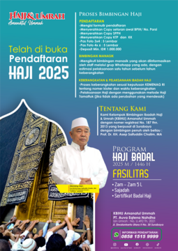 Pendaftaran Kelompok Bimbingan Haji Tahun Keberangkatan 2025 M